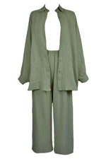 Khaki Cheesecloth Shirt & Trousers Co-ord