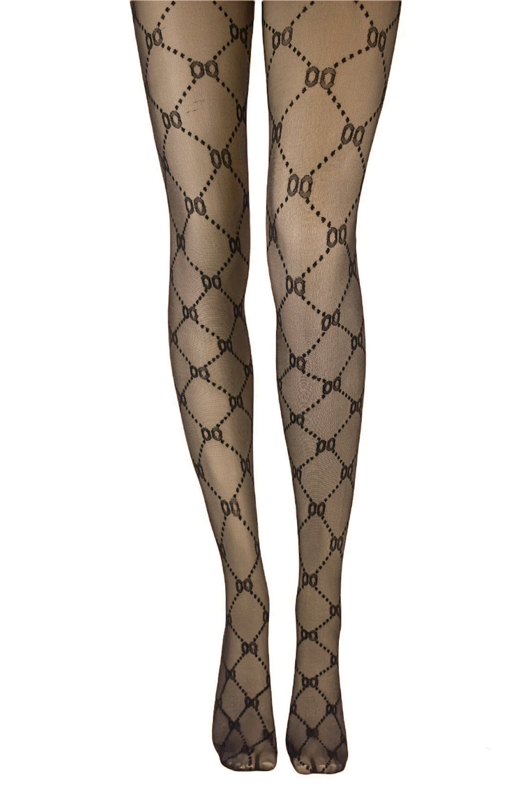 Brown Diamond Pattern Tights