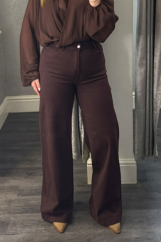 Brown Straight Leg Jeans