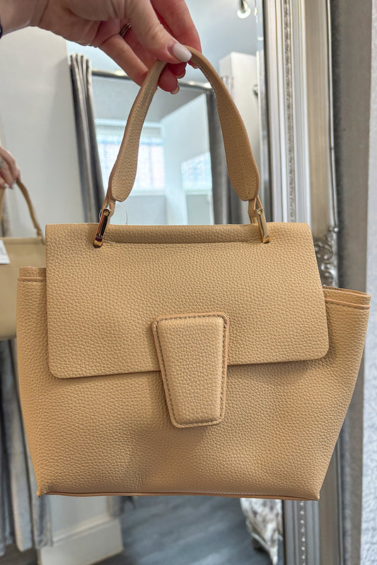 Beige Single Handle Grab Bag