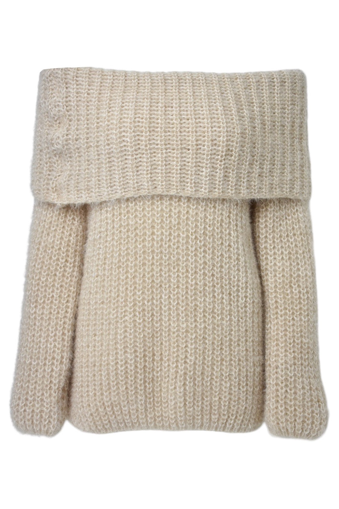 Cream Chunky Knit Bardot Jumper