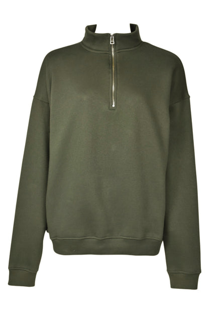 Khaki Quarter Zip Sweatshirt