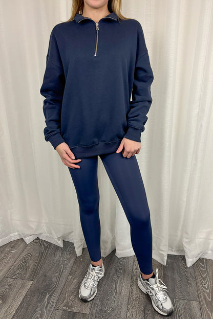 Navy Quarter Zip Sweatshirt