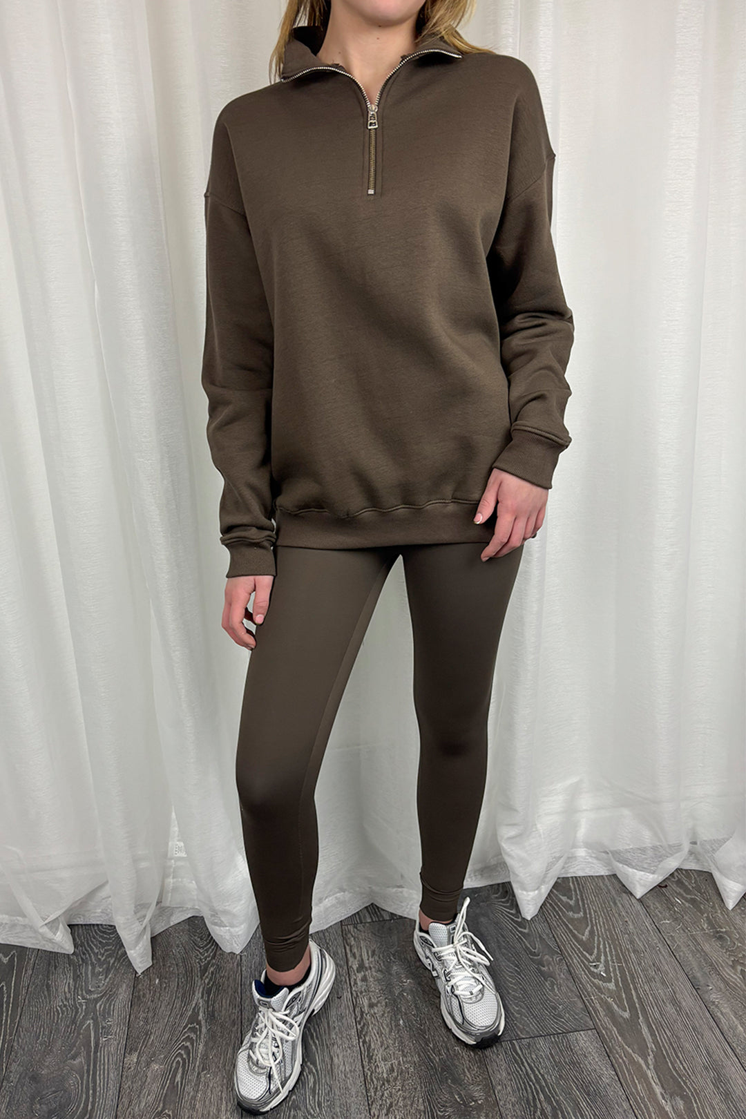 Brown Quarter Zip Sweatshirt