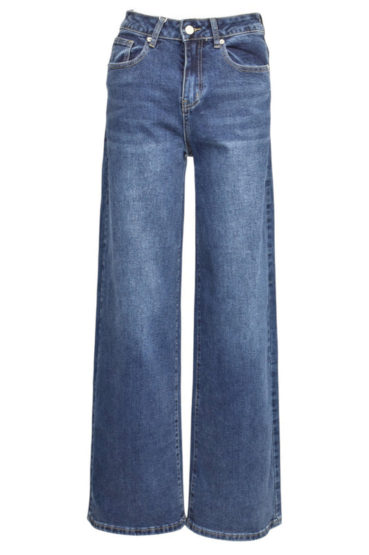 Mid Denim Straight Leg Jeans
