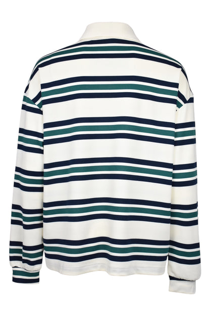 Navy & Green Striped Rugby Top
