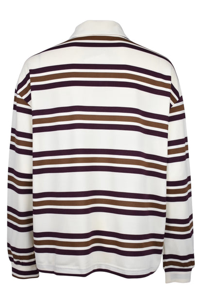 Wine & Brown Striped Rugby Top