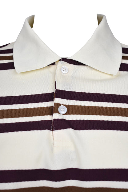 Wine & Brown Striped Rugby Top