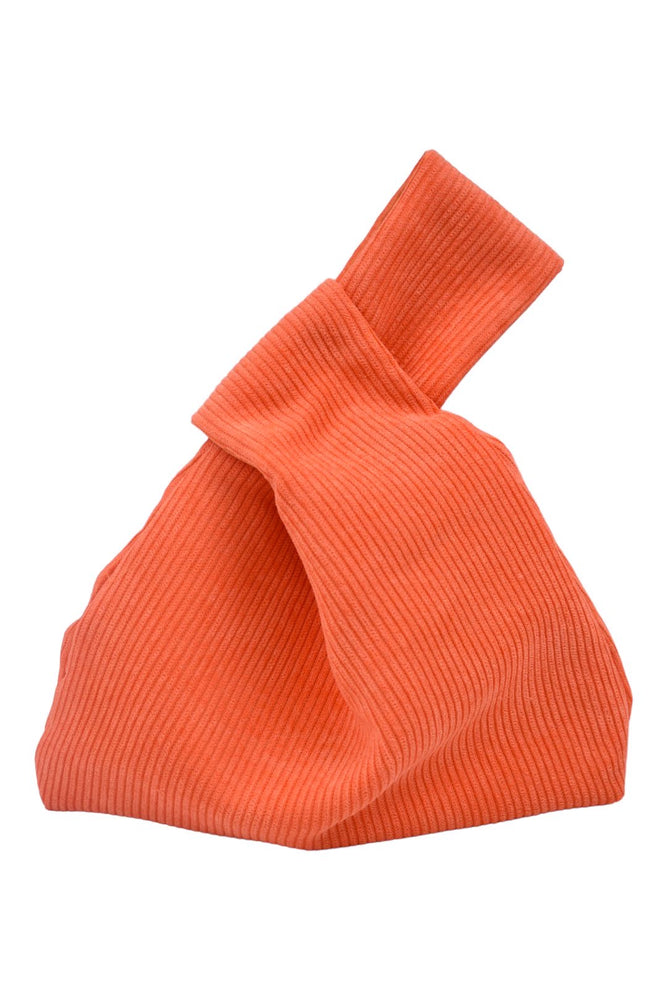 Orange Corduroy Wristlet Pouch Bag