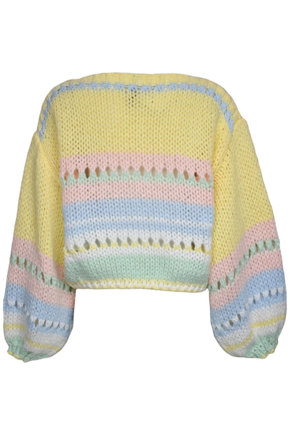 Lemon & Pastel Crocheted Jumper