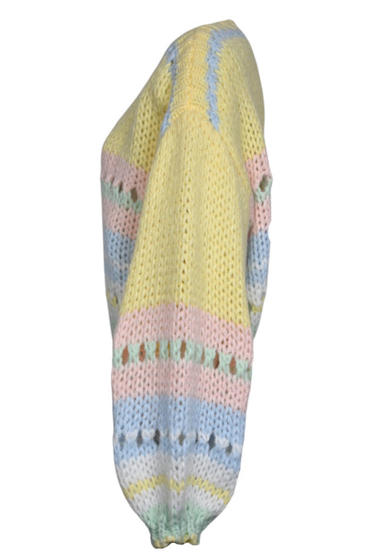 Lemon & Pastel Crocheted Jumper