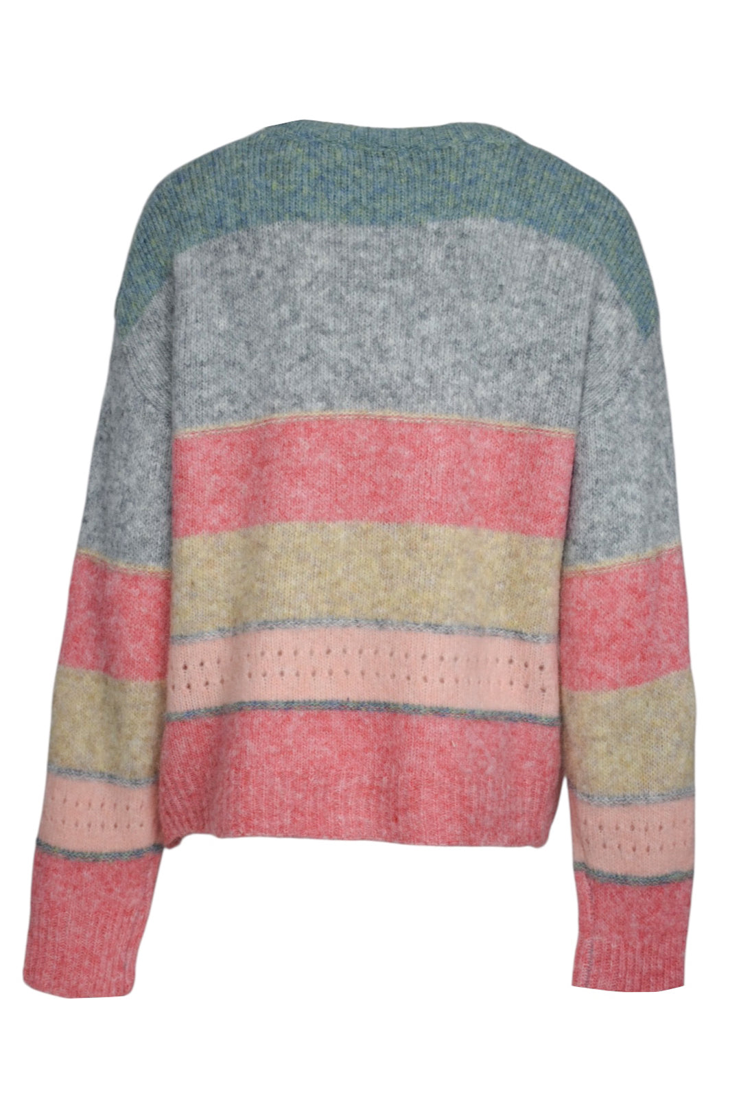 Grey & Pink Striped Jumper