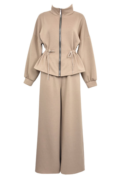 Taupe Drawstring Waist Loungesuit