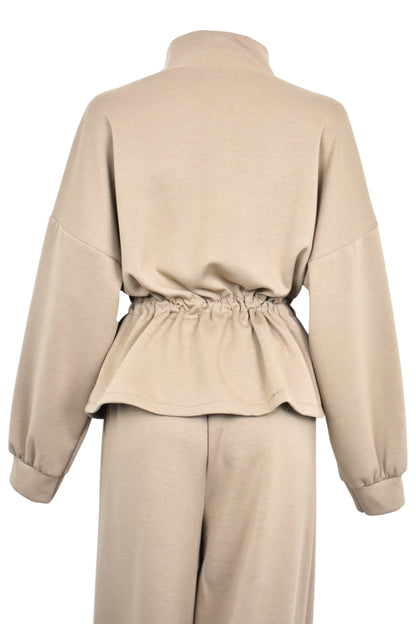 Taupe Drawstring Waist Loungesuit