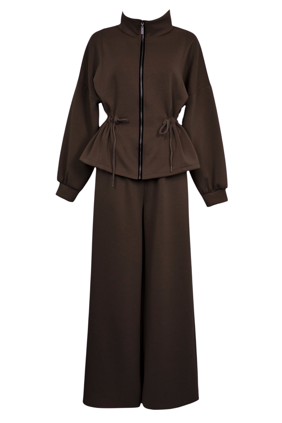 Brown Drawstring Waist Loungesuit