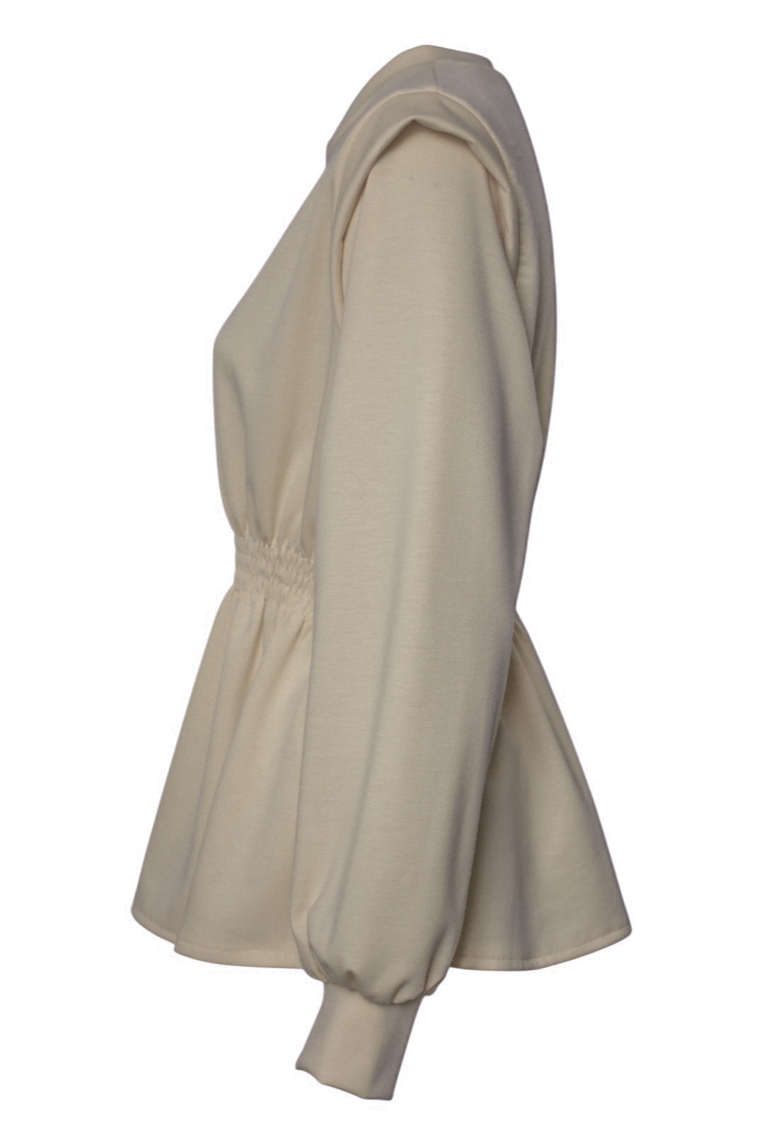 Taupe Peplum Cap Sleeve Top