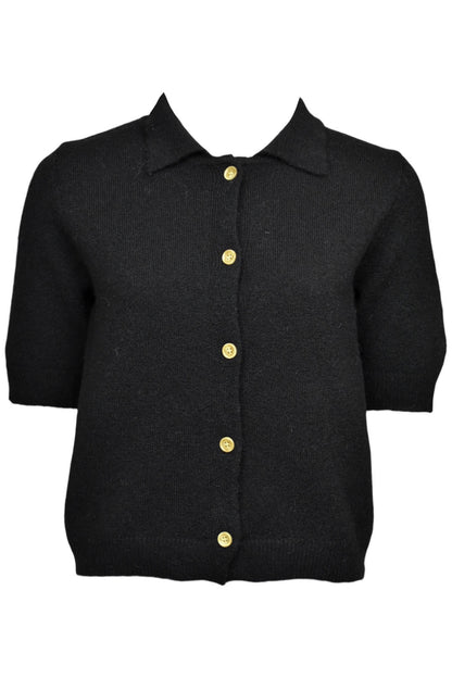 Black Knitted Short Sleeve Cardigan