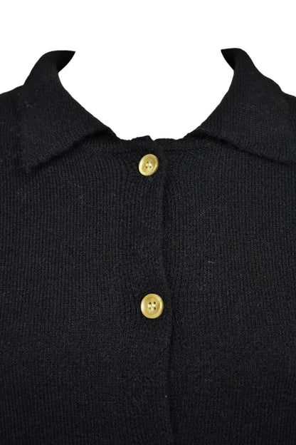 Black Knitted Short Sleeve Cardigan