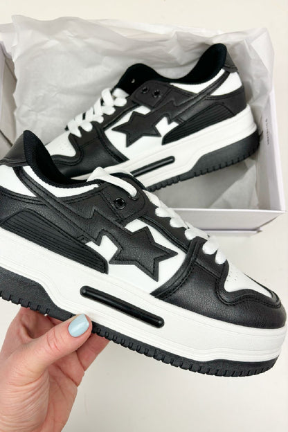 Black Chunky Star Trainers