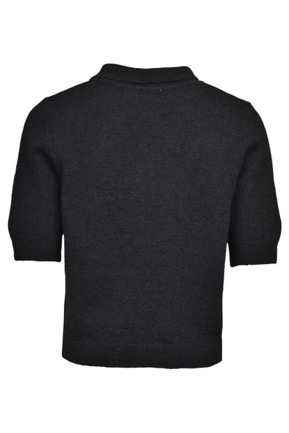 Black Knitted Short Sleeve Cardigan