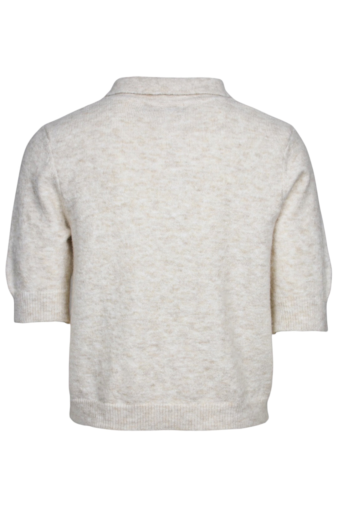 Beige Knitted Short Sleeve Cardigan