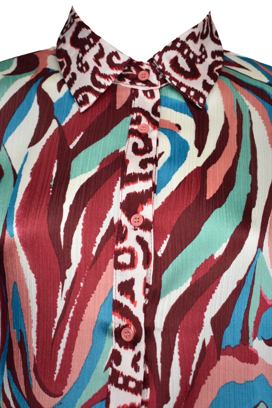 Burgundy & Multi Animal Print Belted Dress