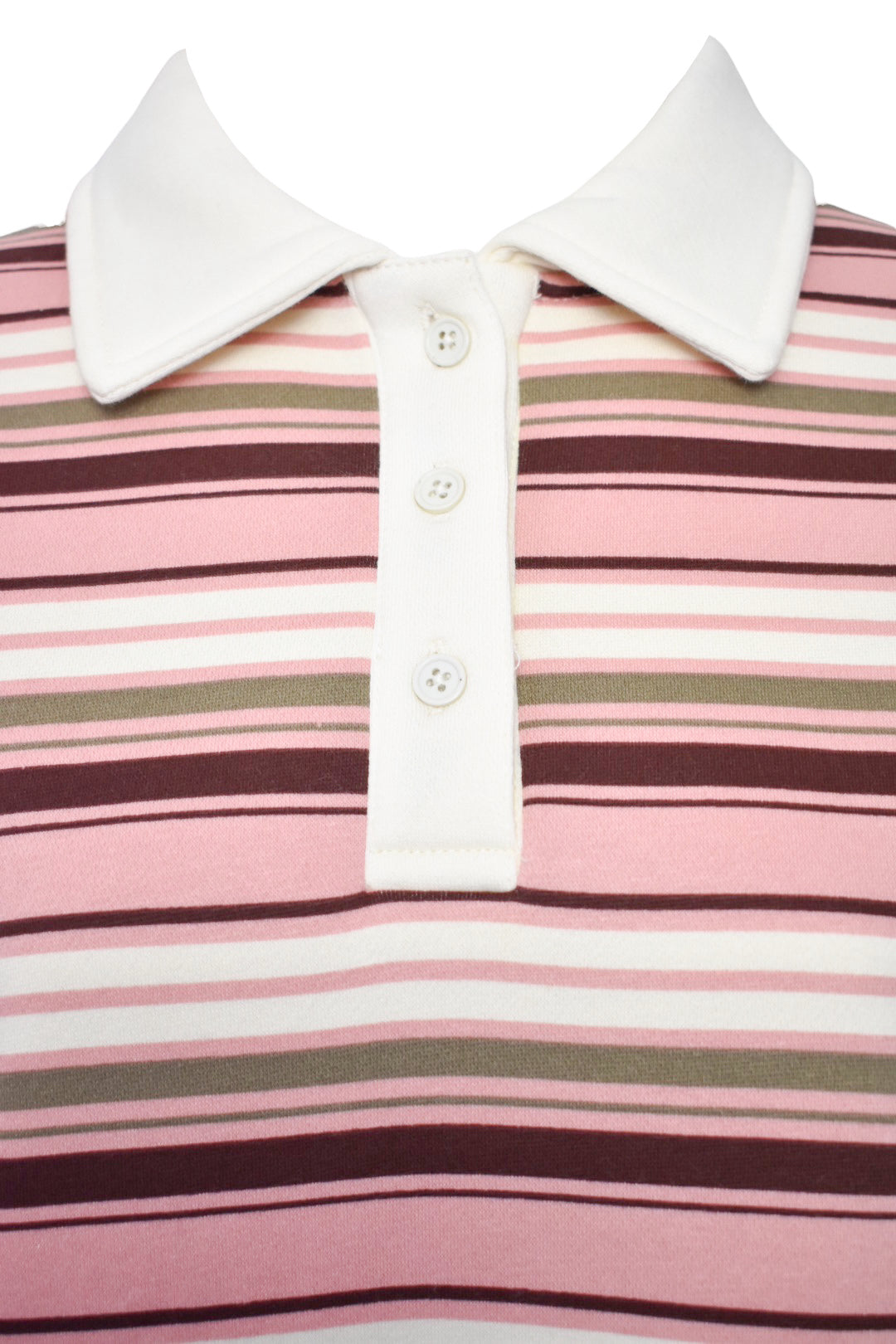 Pink & Cream Striped  Rugby Top