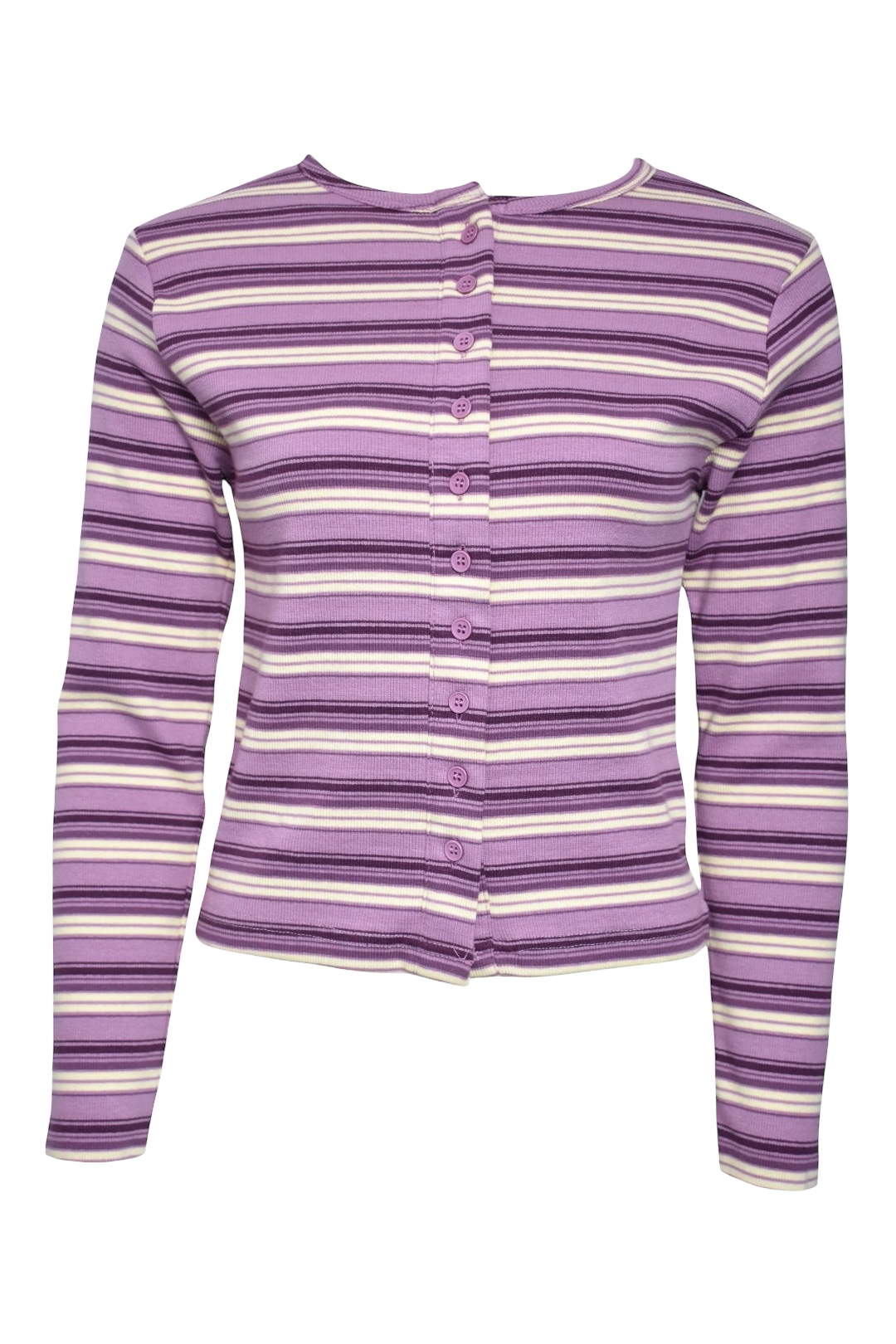 Lilac Striped Button Up Cardigan Co-ord