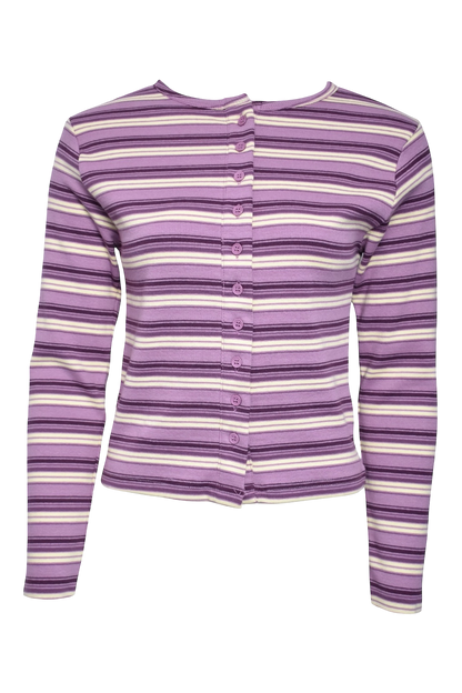 Lilac Striped Button Up Cardigan Co-ord