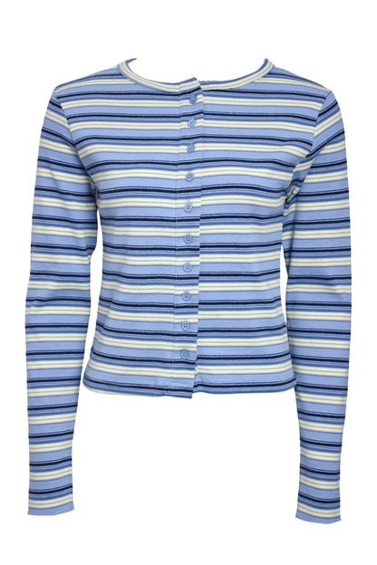 Blue Striped Button Up Cardigan Co-ord
