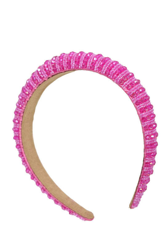 Fuchsia Beaded Hairband