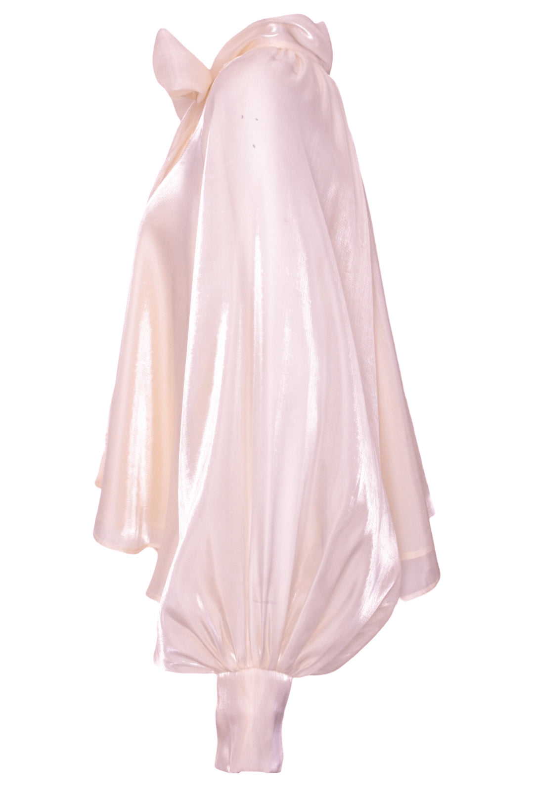 Pink Sheer Tie Neck Blouse