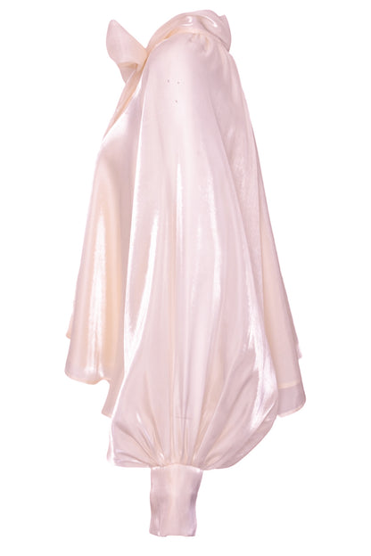 Pink Sheer Tie Neck Blouse