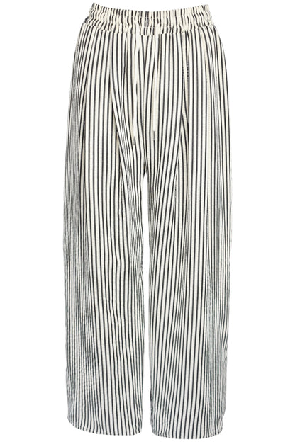 Black & White Striped Wide Leg Trousers