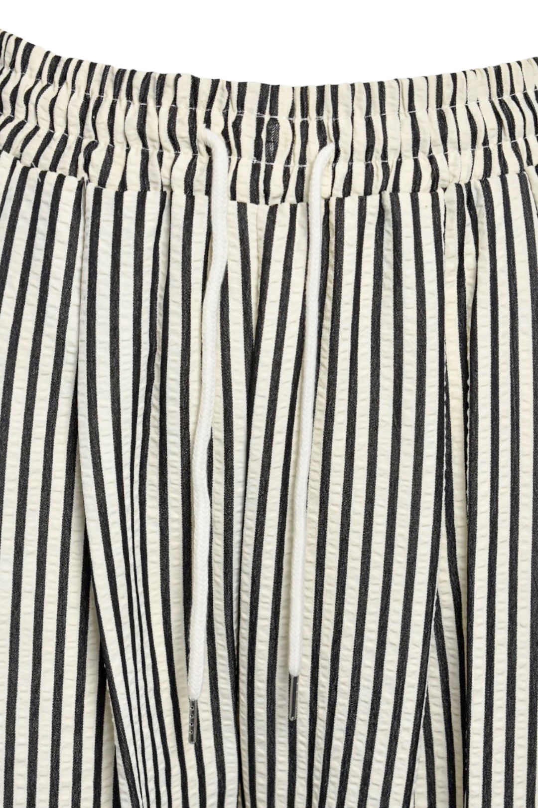 Black & White Striped Wide Leg Trousers