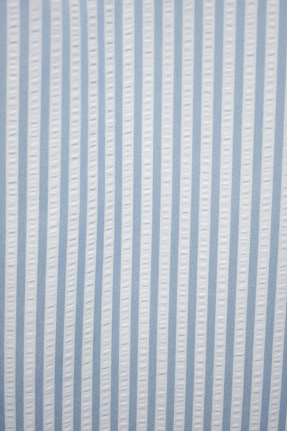 Blue & White Striped Wide Leg Trousers