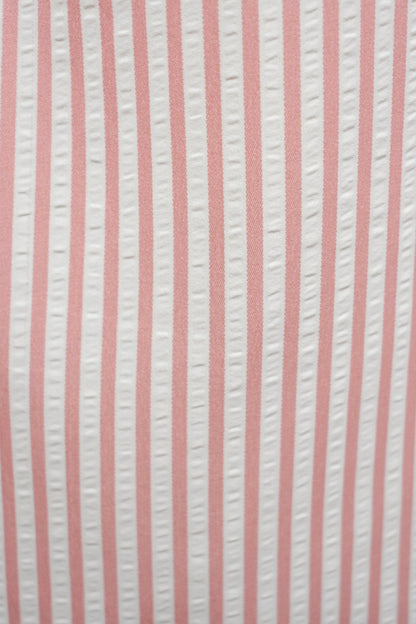 Pink & White Striped Wide Leg Trousers