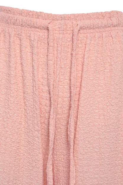 Pink Crinkle Wide Leg Trousers