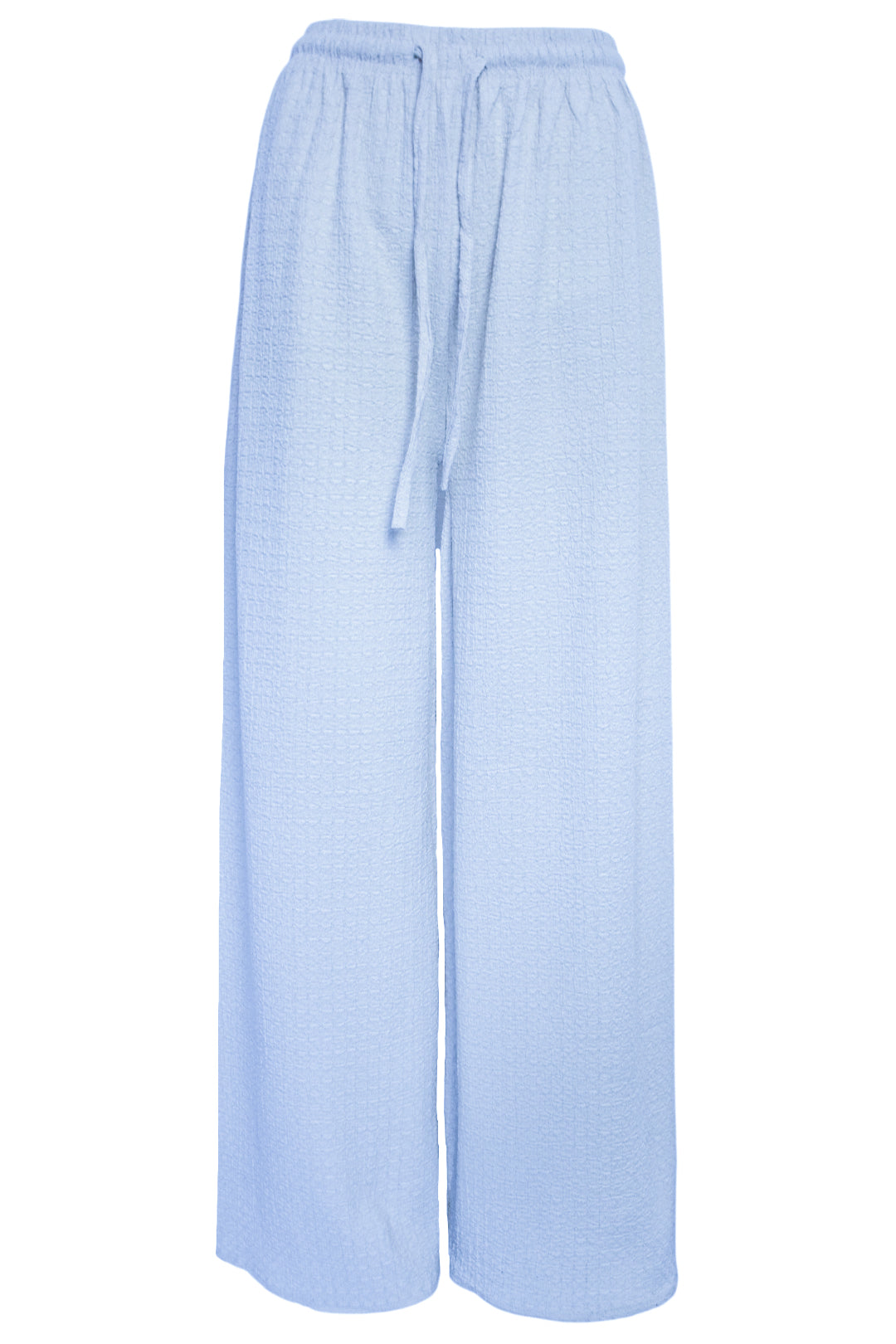 Blue Crinkle Wide Leg Trousers