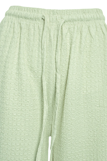 Sage Crinkle Wide Leg Trousers