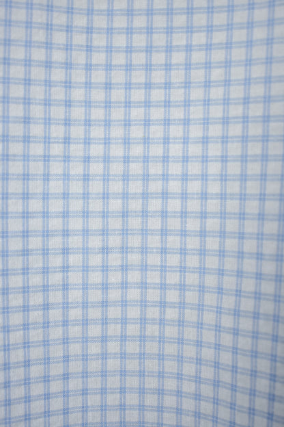 Blue & White Checked Tie Neck Blouse