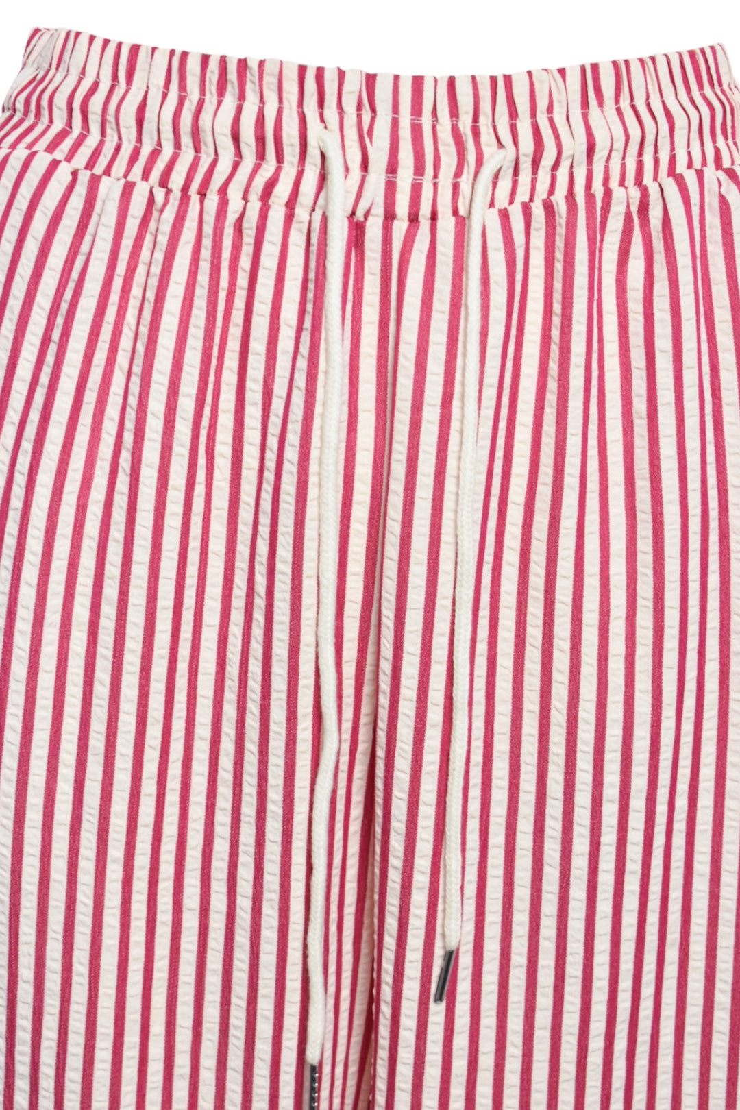 Fuchsia & White Striped Wide Leg Trousers
