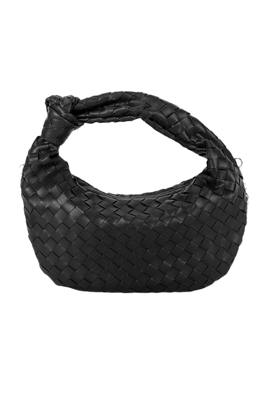 Black Woven Knotted Grab Bag