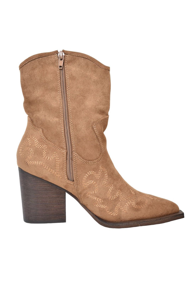 Camel Embroidered Cowboy Boots