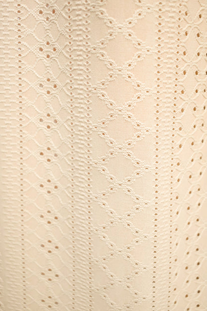 Sand Broderie Anglaise Wide Leg Trousers