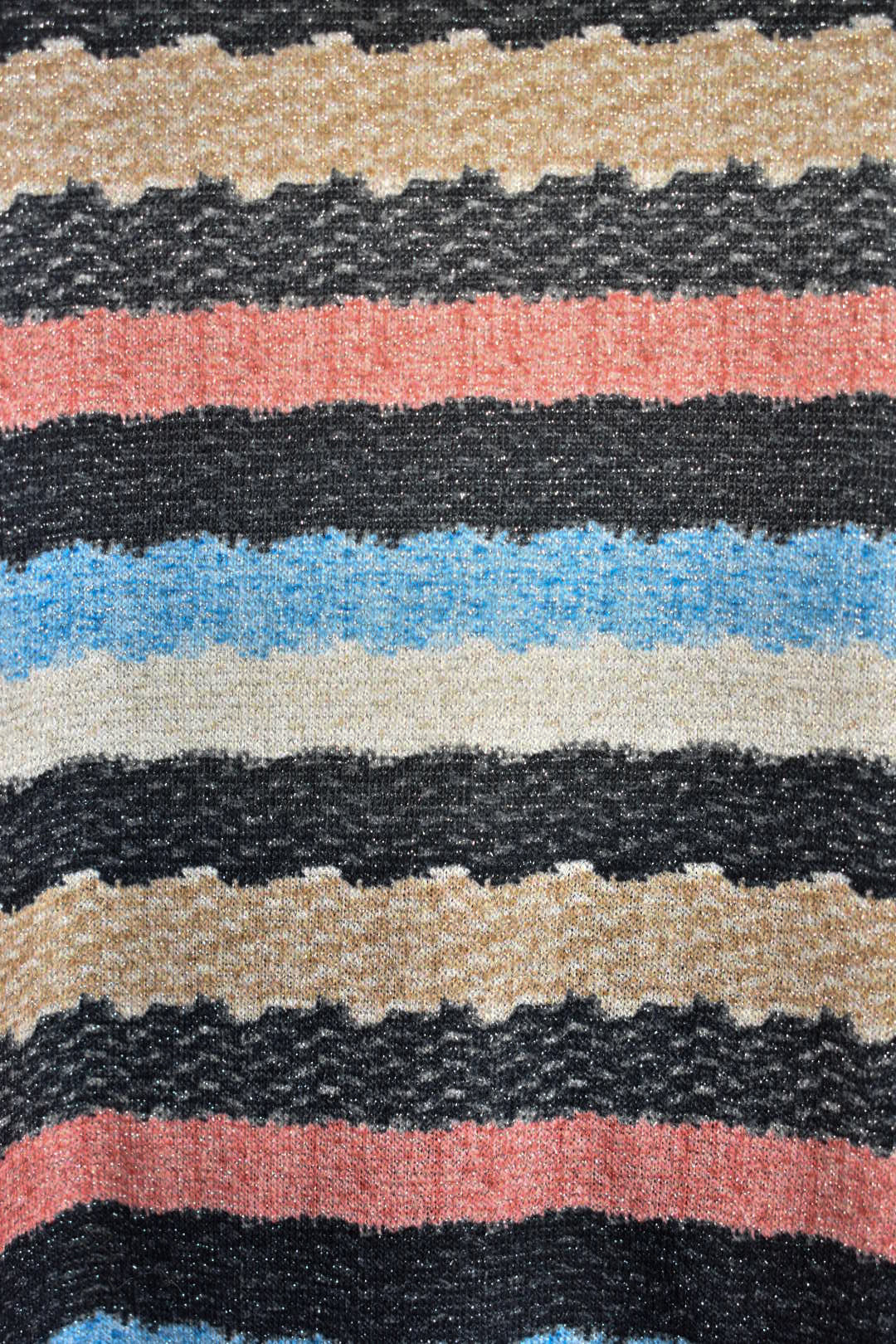Black & Multi Striped Wide Leg Trousers