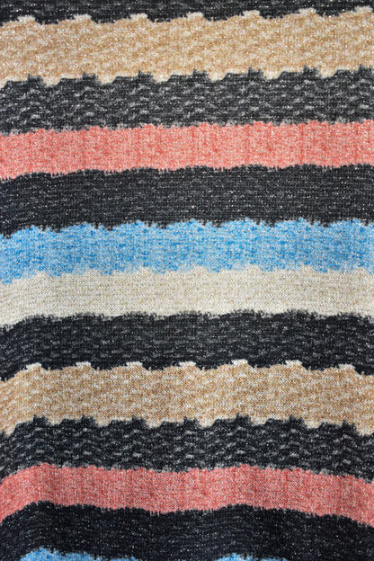 Black & Multi Striped Wide Leg Trousers