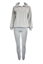 Grey Quarter Zip Knitted Loungesuit