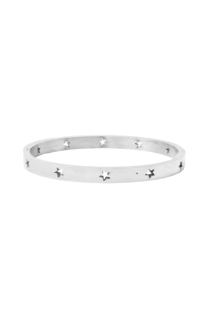 Silver Cut Out Star Bangle