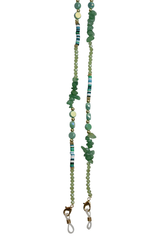 Green Crystal & Beaded Sunglasses Chain